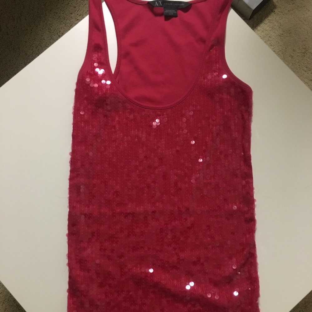 Armani exchange Red racerback top with sequins